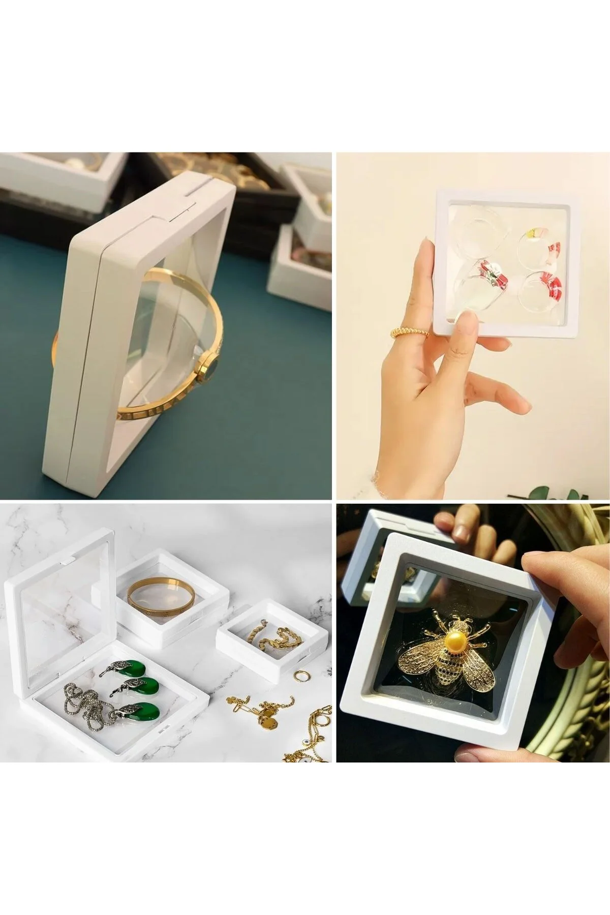 9x9 cm Standlı 3D Takı Ziynet Hatıra Koleksiyon Saklama Kutusu Şe