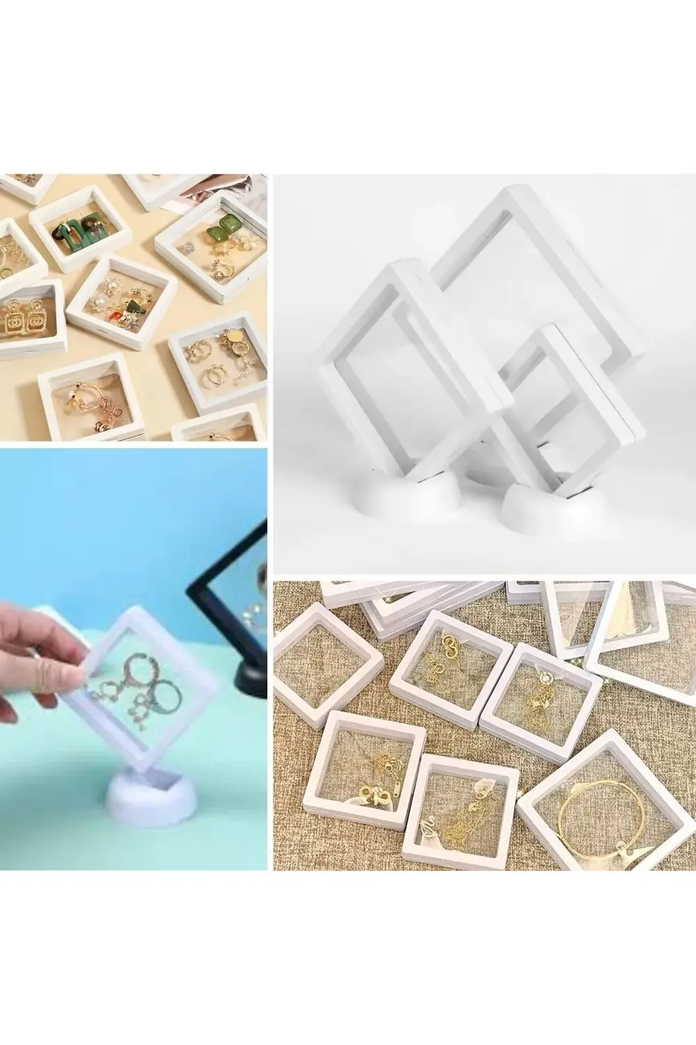 9x9 cm Standlı 3D Takı Ziynet Hatıra Koleksiyon Saklama Kutusu Şe