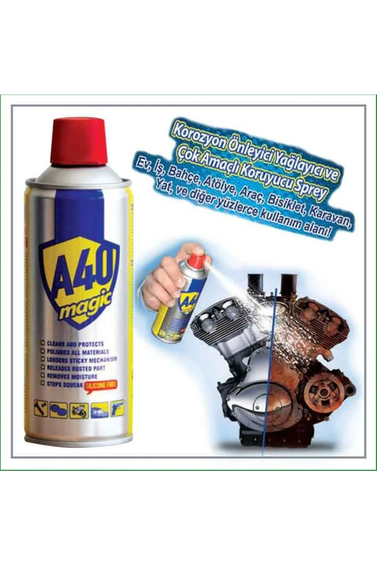 A 40 Çok Amaçlı Pas Sökücü Önleyici Yağlayıcı 200 ml A 40 Çok Amaçlı Pas Sökücü Önleyici Yağlayıcı 200 ml