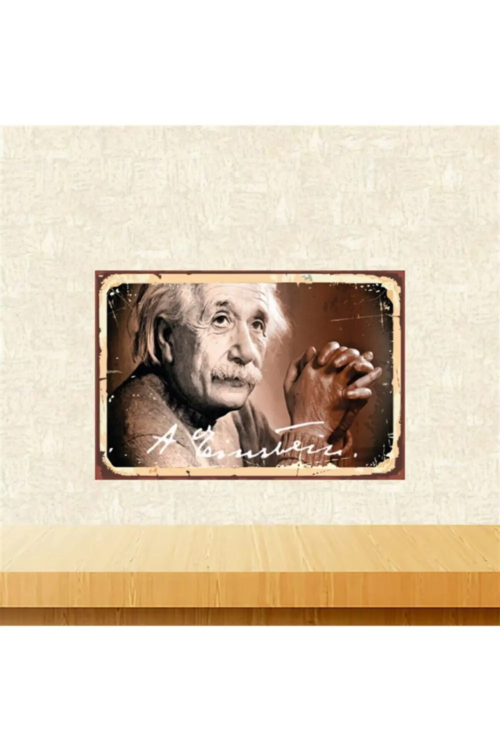 A. Einstein Retro Ahşap Tablo Tkfx5427 20x30 cm