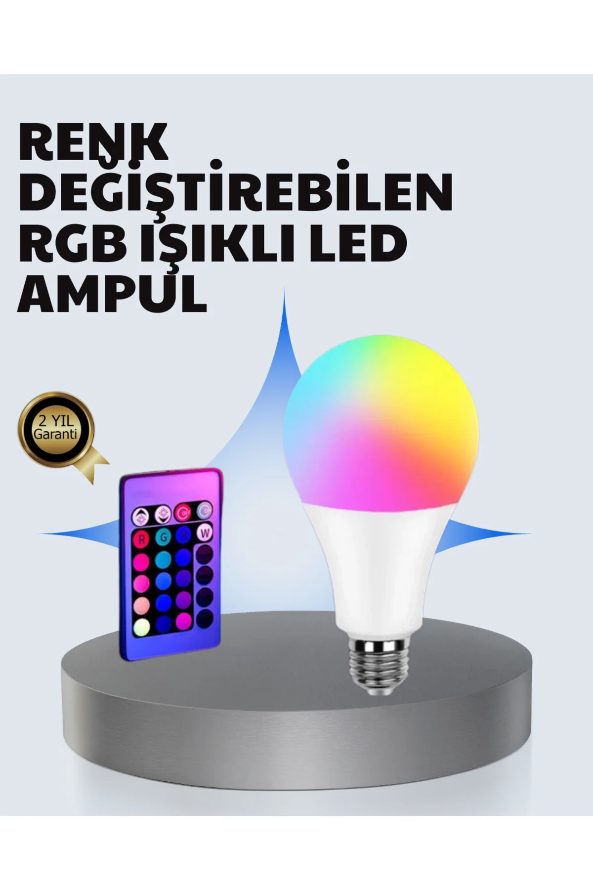 A Kalite 2025 RGB LED Ampul Uzaktan Kumandalı 16 Renkli Lamba