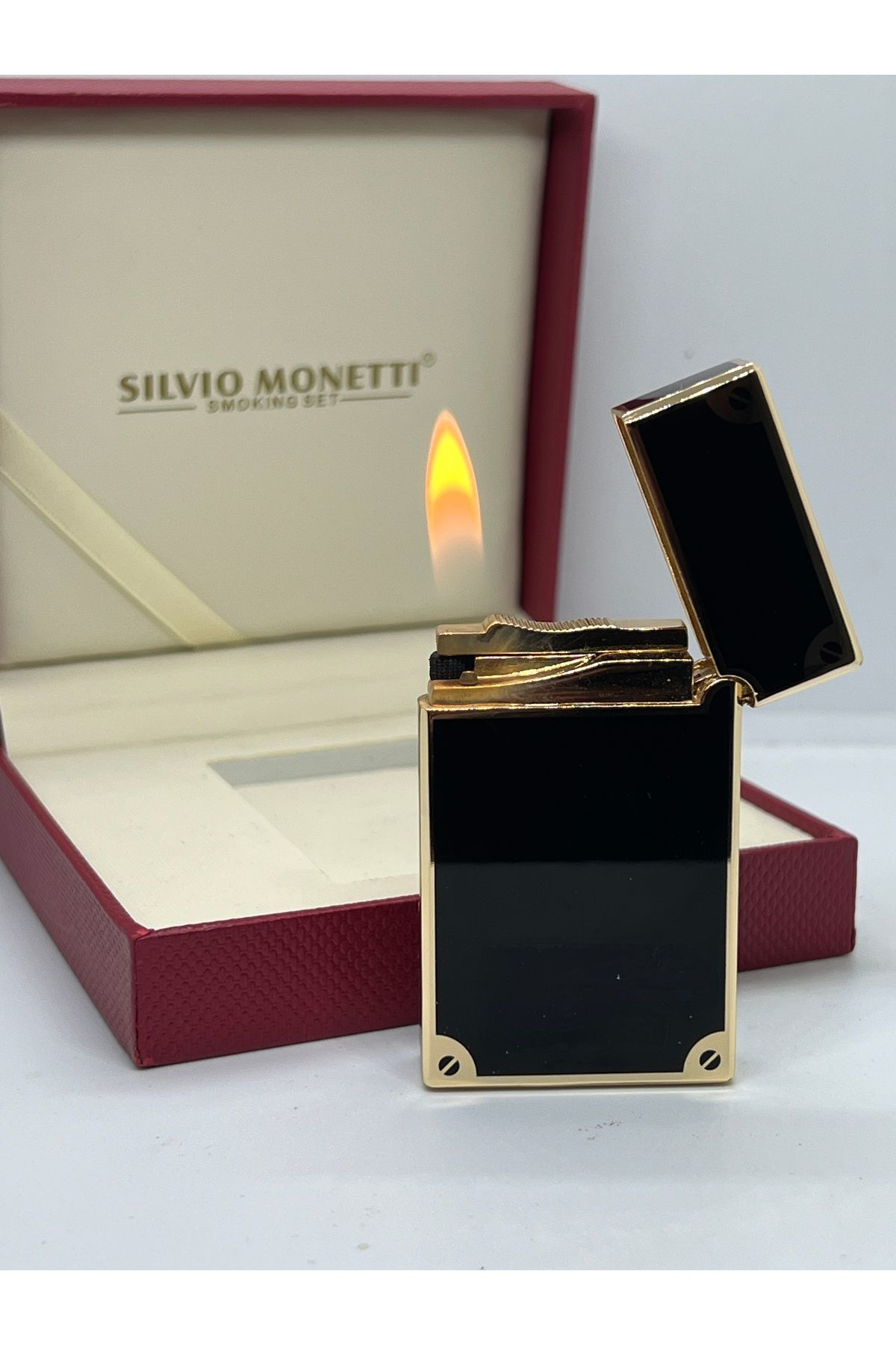 Pnp A Kalite Dupont Tarzı Çakmak Silvio Monetti-Yandan Çarklı