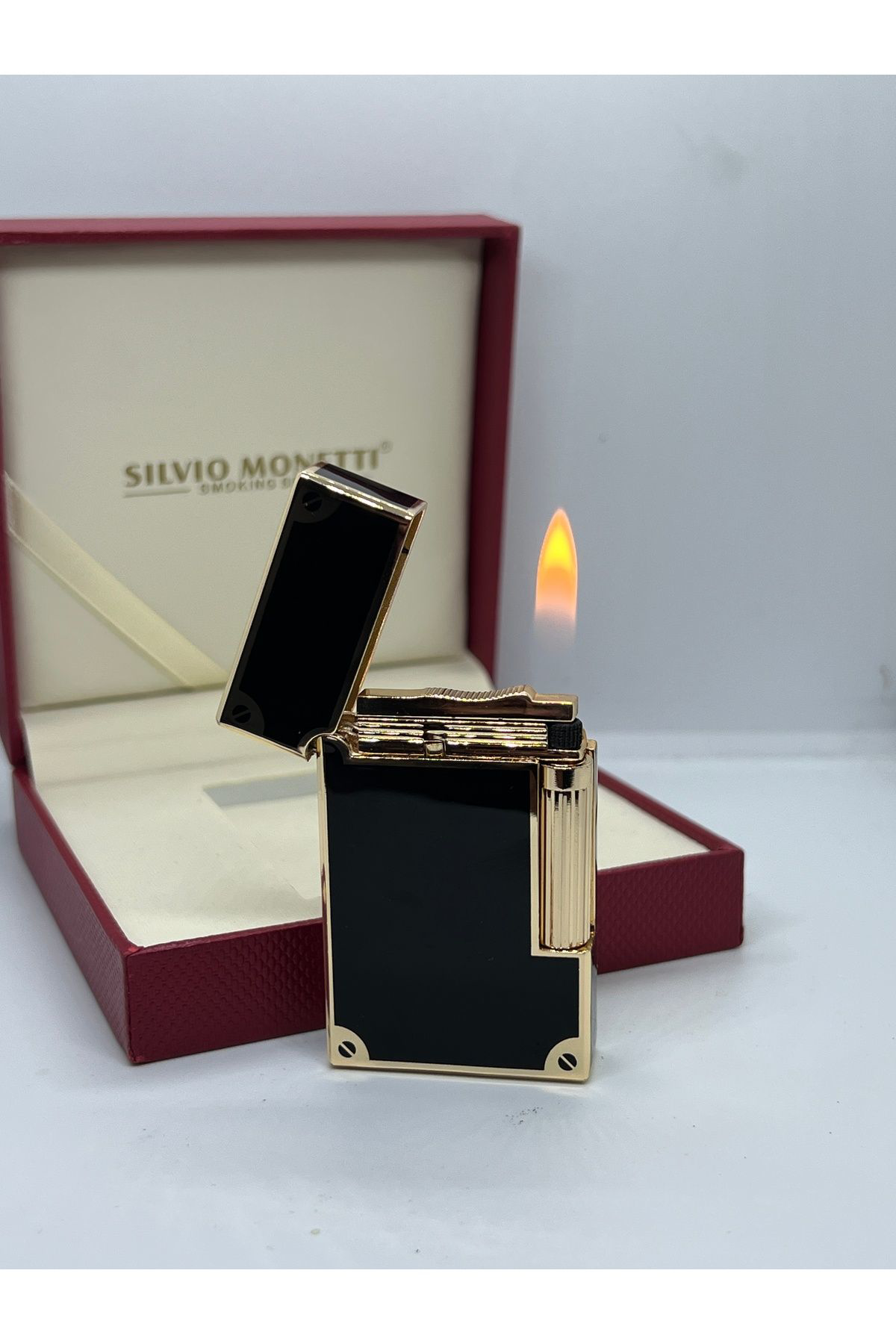 Pnp A Kalite Dupont Tarzı Çakmak Silvio Monetti-Yandan Çarklı