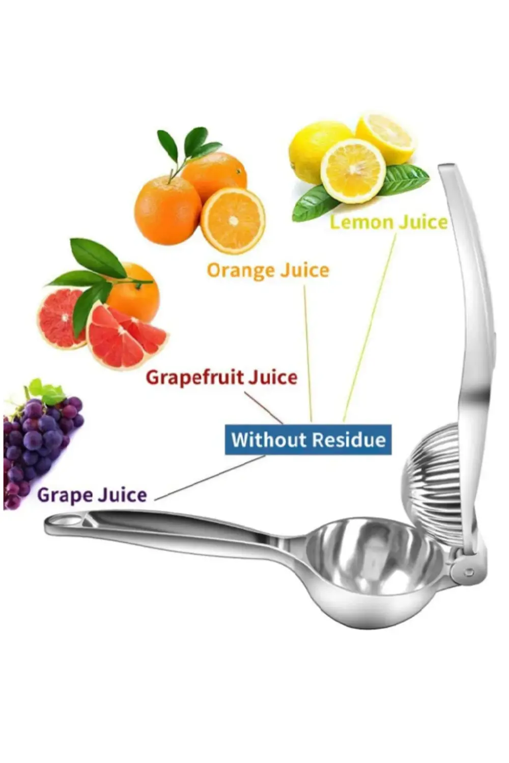 A Kalite Paslanmaz Çelik Narenciye Sıkacağı Çelik Krom Kaplama Dö