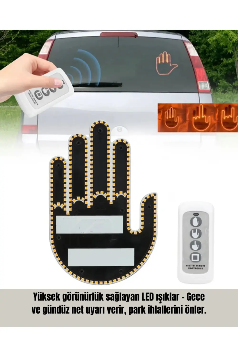 A Kalite Uzaktan Kumandalı LED Park Uyarı Işığı El Figürlü Model