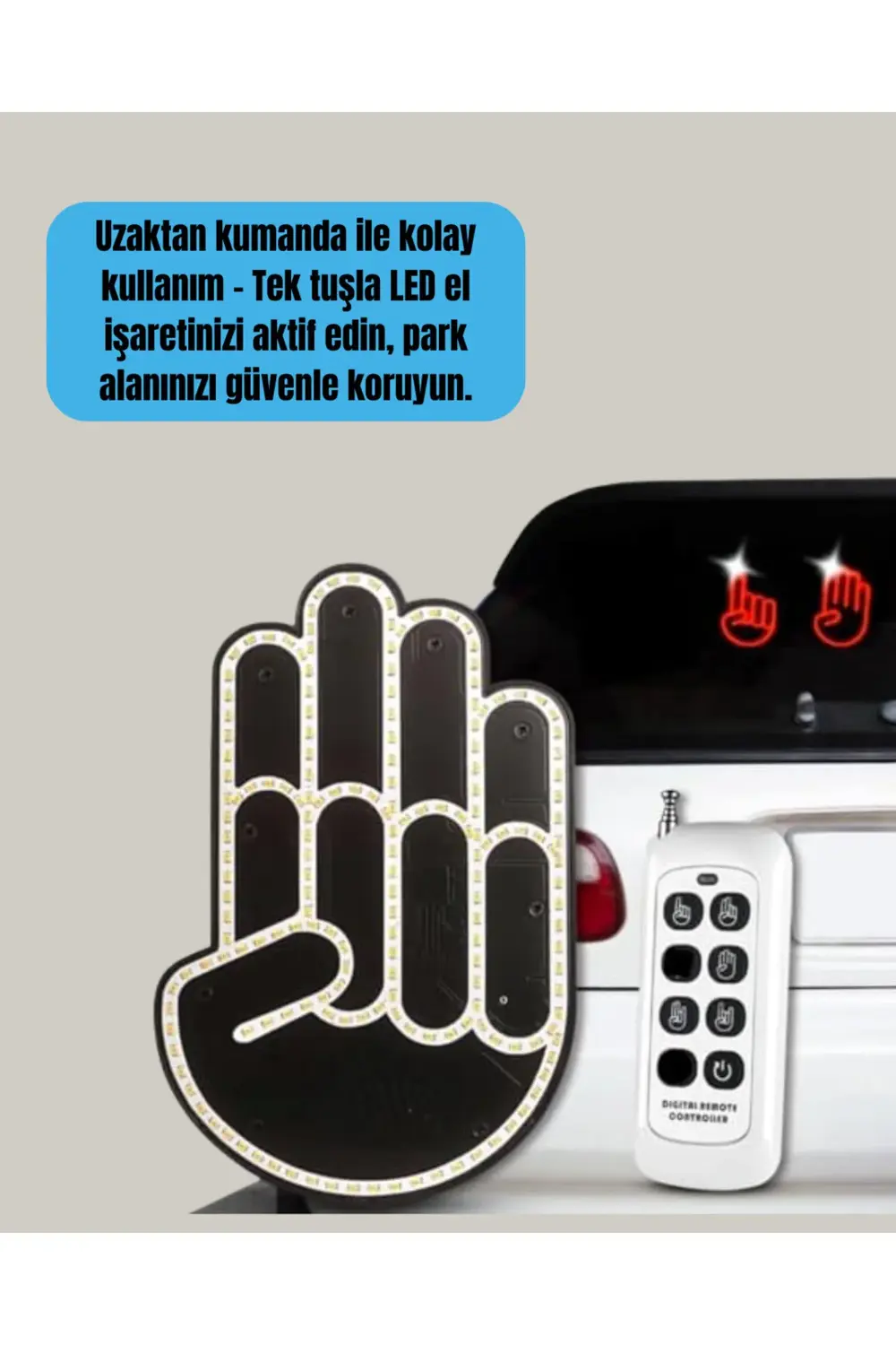 A Kalite Uzaktan Kumandalı LED Park Uyarı Işığı El Figürlü Model