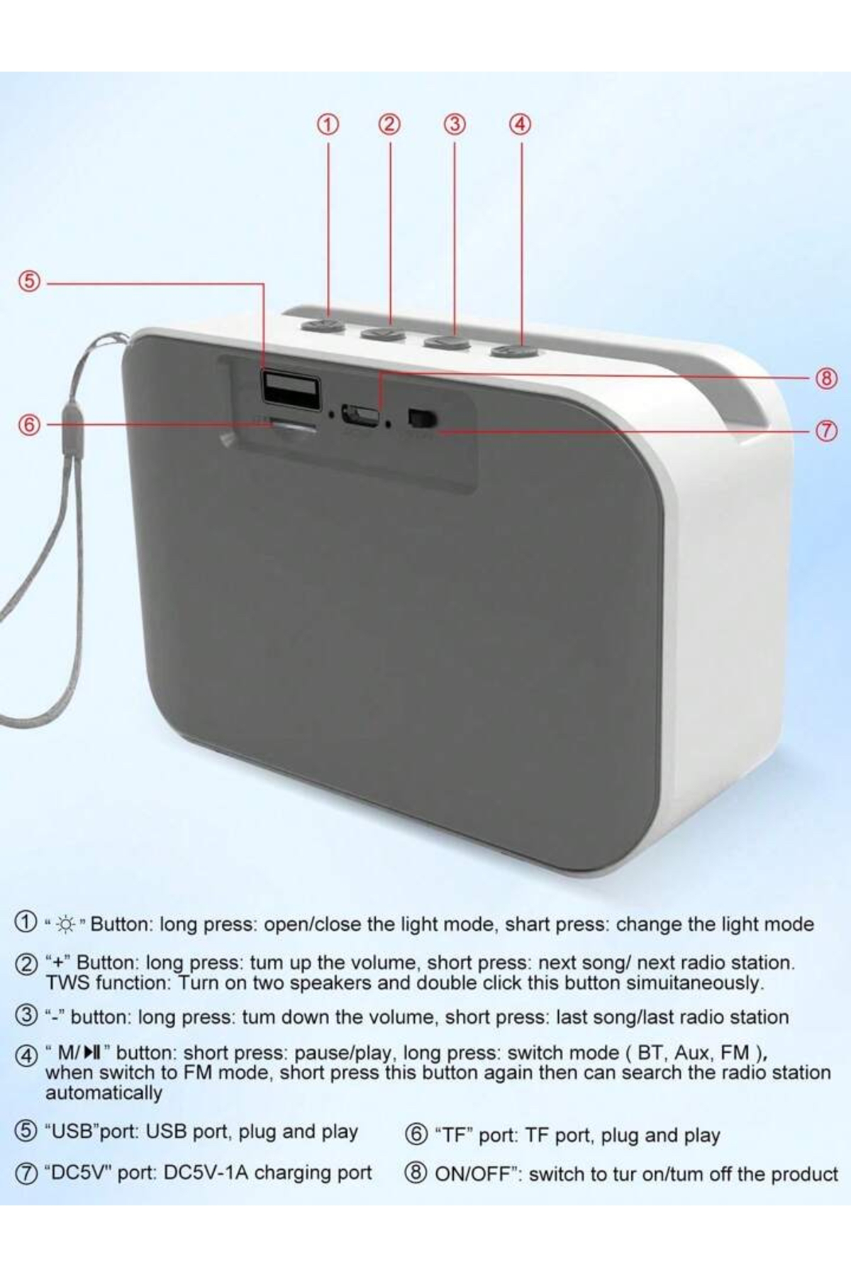 A011 LED mini bluetooth hoparlör