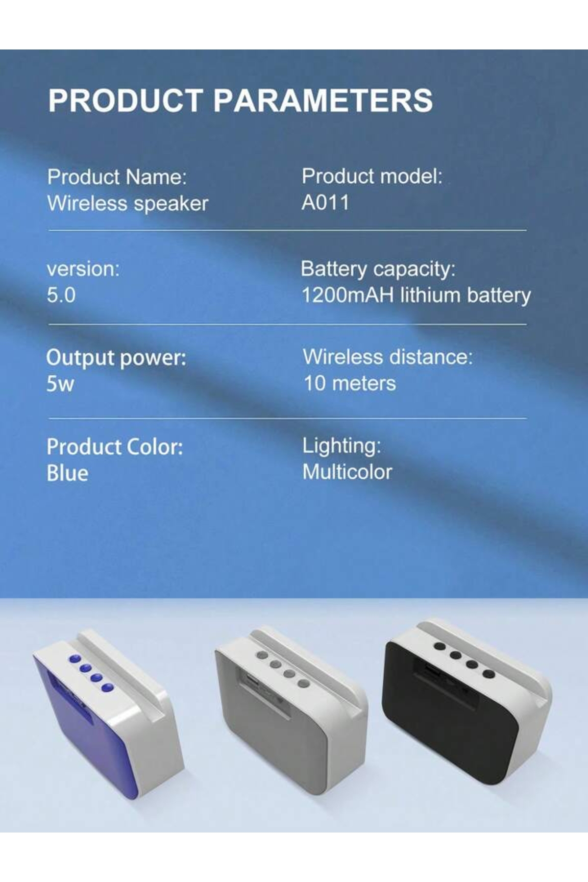 A011 LED mini bluetooth hoparlör