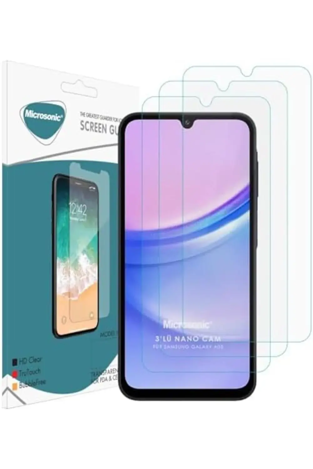 A06 Screen Protector Glass Cam Ekran (3`lü Paket) [ A06 ile Uyuml