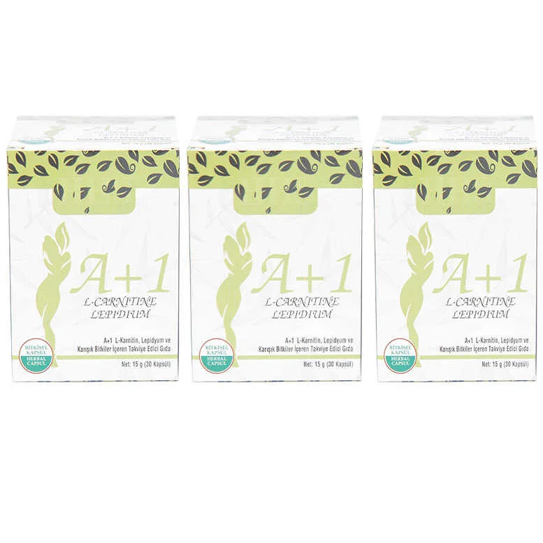A1 L-Carnitine Lepidium Bitkisel 30 Kapsül X 3 Adet