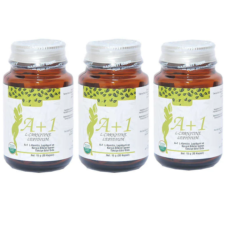 A1 L-Carnitine Lepidium Bitkisel 30 Kapsül X 3 Adet