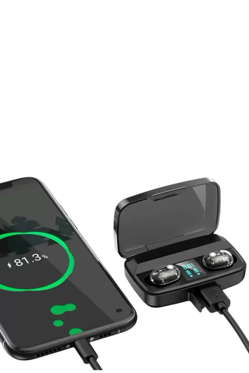 A10S Kablosuz Bluetooth Kulaklık - TWS, 1800 mAh Şarj Kutusu ve Telefon Şarjı