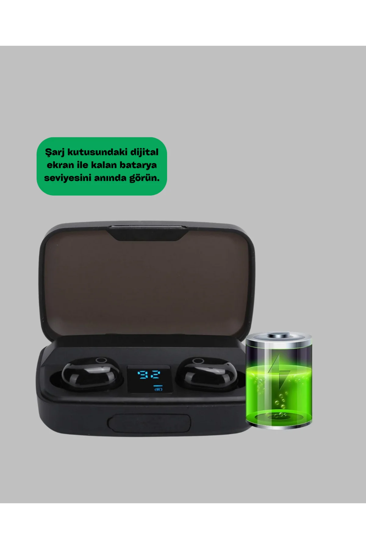 A10s TWS Bluetooth 5.0 Kablosuz Kulaklık 1800 mAh Şarj Kutulu - L