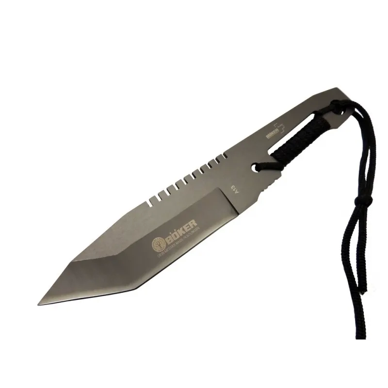 A13 Komple Metal Kamp Bıçak 23 Cm - Tırtıklı, İp Saplı, Kılıflı A13 Komple Metal Kamp Bıçak 23 Cm - Tırtıklı, İp Saplı, Kılıflı