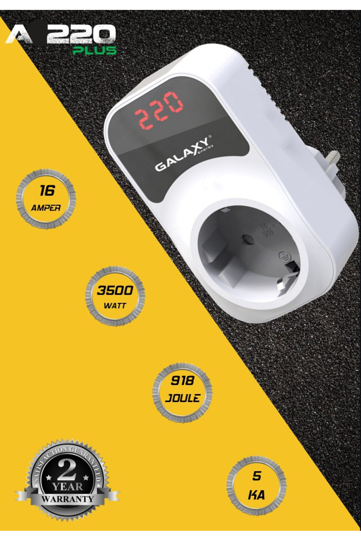 A220 Plus Dijital Ekranlı Akım Koruma Prizi