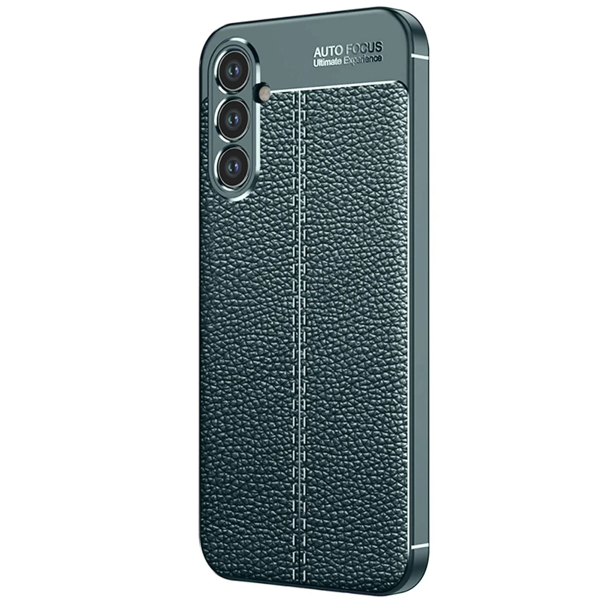 A26 Kılıf Auto Focus - Koyu Yeşil TPU Premium Deri Dokulu Koruma