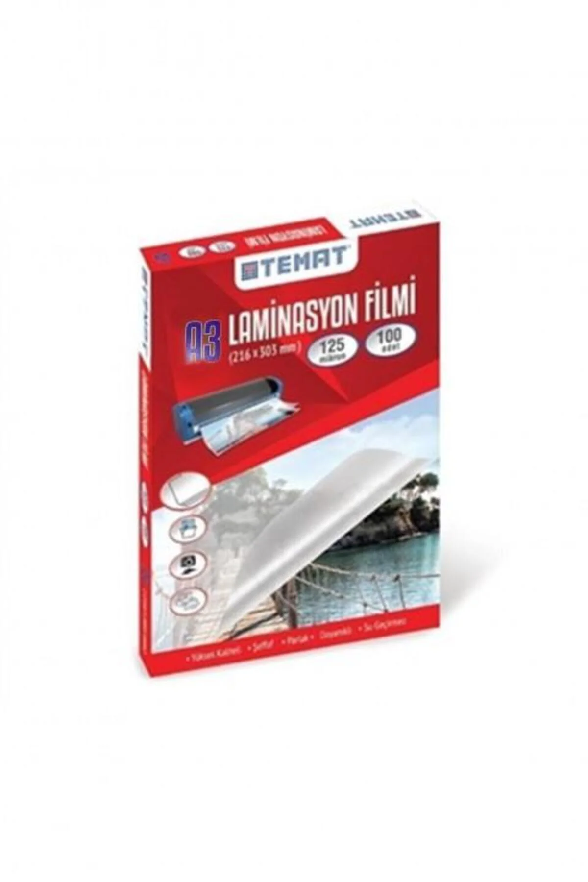 A3 Laminasyon Filmi Pvc 125 Micron 100 Lü Paket