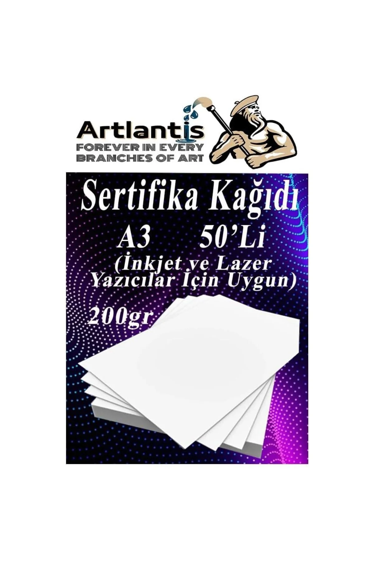 A3 Sertifika Kağıdı Kalın 50 Adet Gramajlı Fotokopi Kağıdı 200 gr