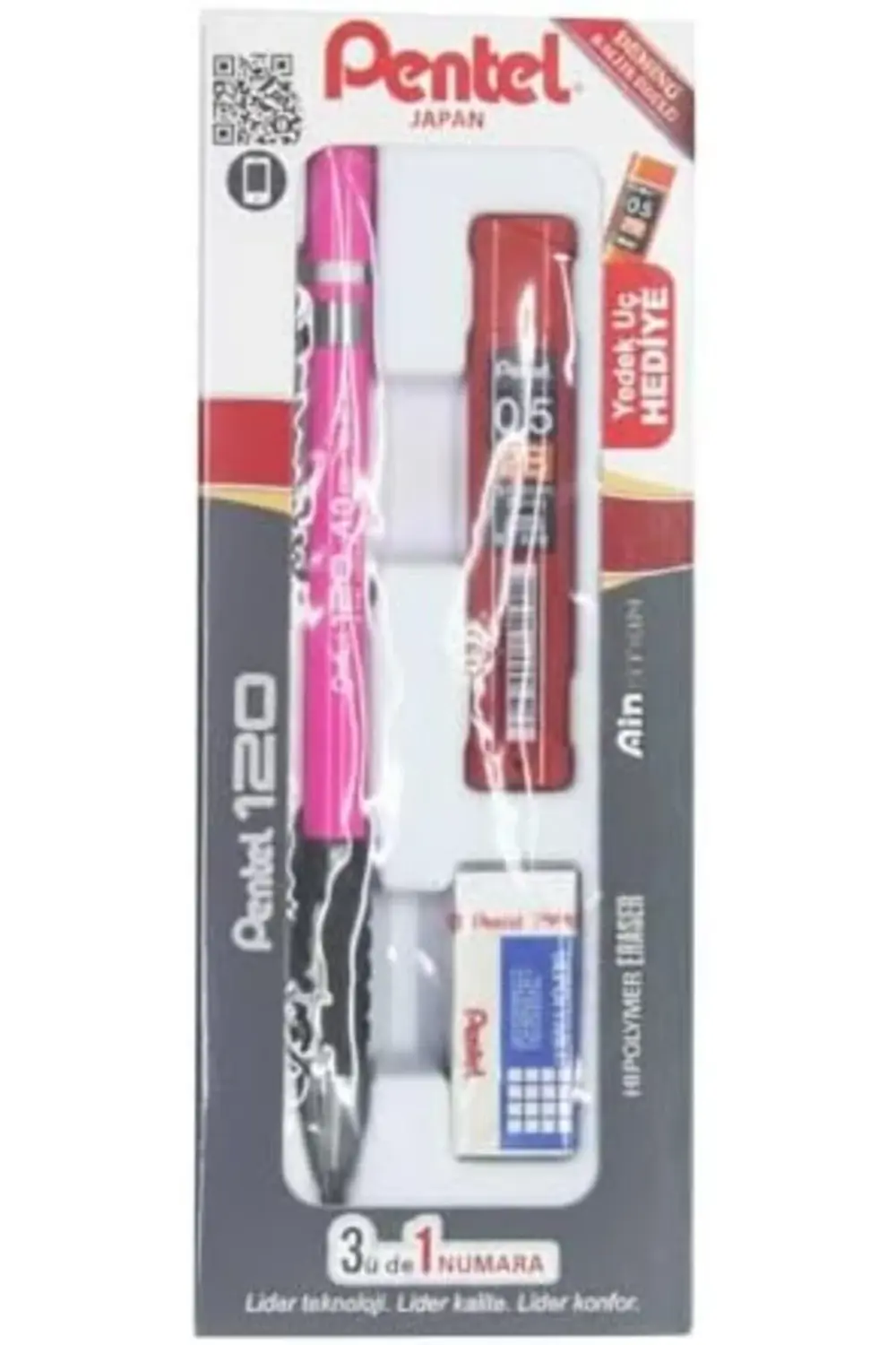 A315-3As 120A3 (0.5mm) 3'Lü Okul Seti - (Kalem+Silgi+Hediye Min,