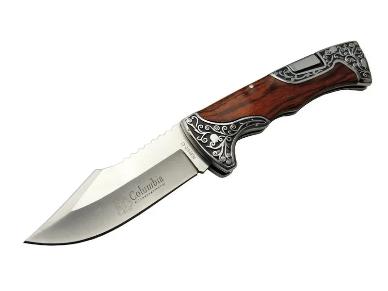 A3157A  / Kamp Çakı 23 cm - Gül Ağacı İşlemeli Saplı