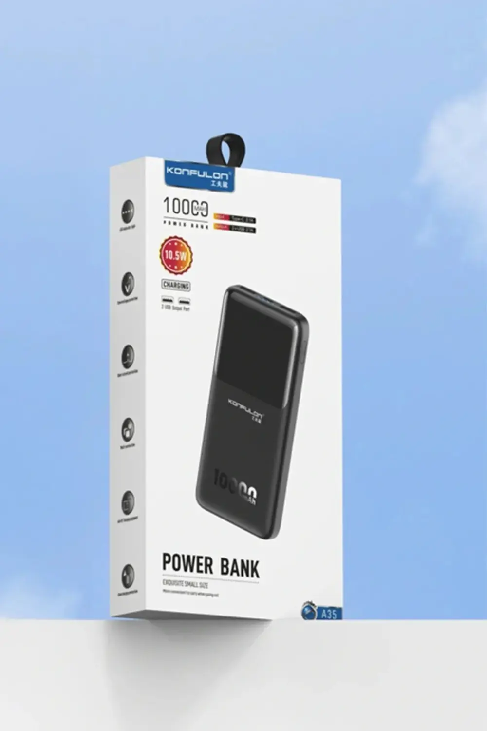 A35 10.000 mAh 15W Mini Powerbank - Beyaz-(5796) A35 10.000 mAh 15W Mini Powerbank - Beyaz-(5796)