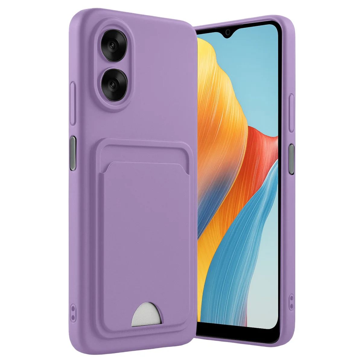 A38 Kılıf Kelvin Kartvizitli Silikon - Lila Premium Telefon Kılıfı