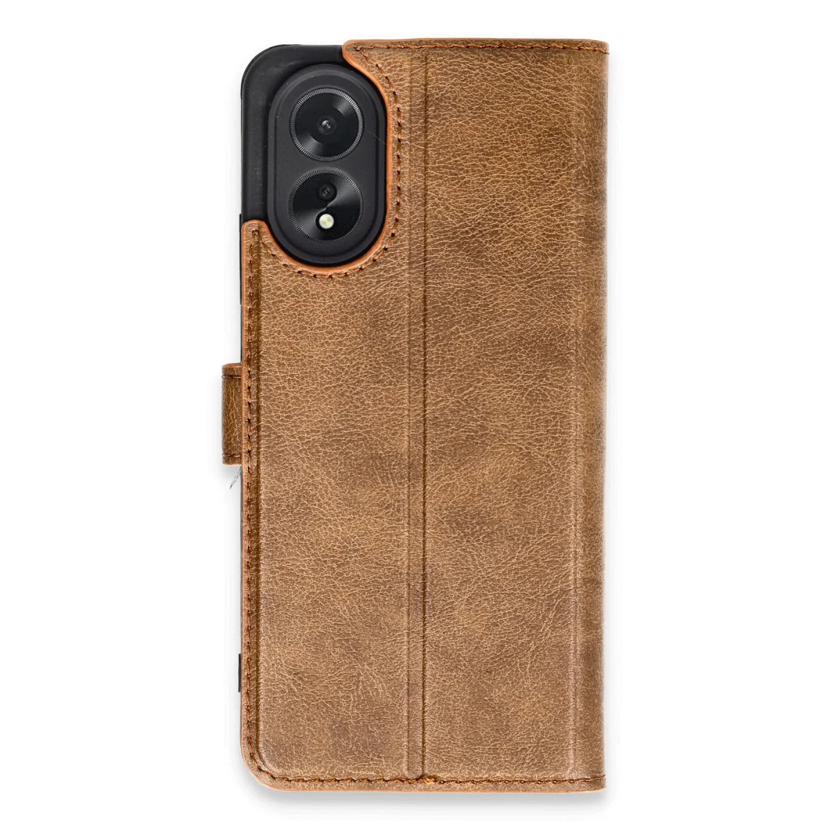 A38 Kılıf Trend S Plus Kapaklı Kılıf - Taba (Leather & Stand)