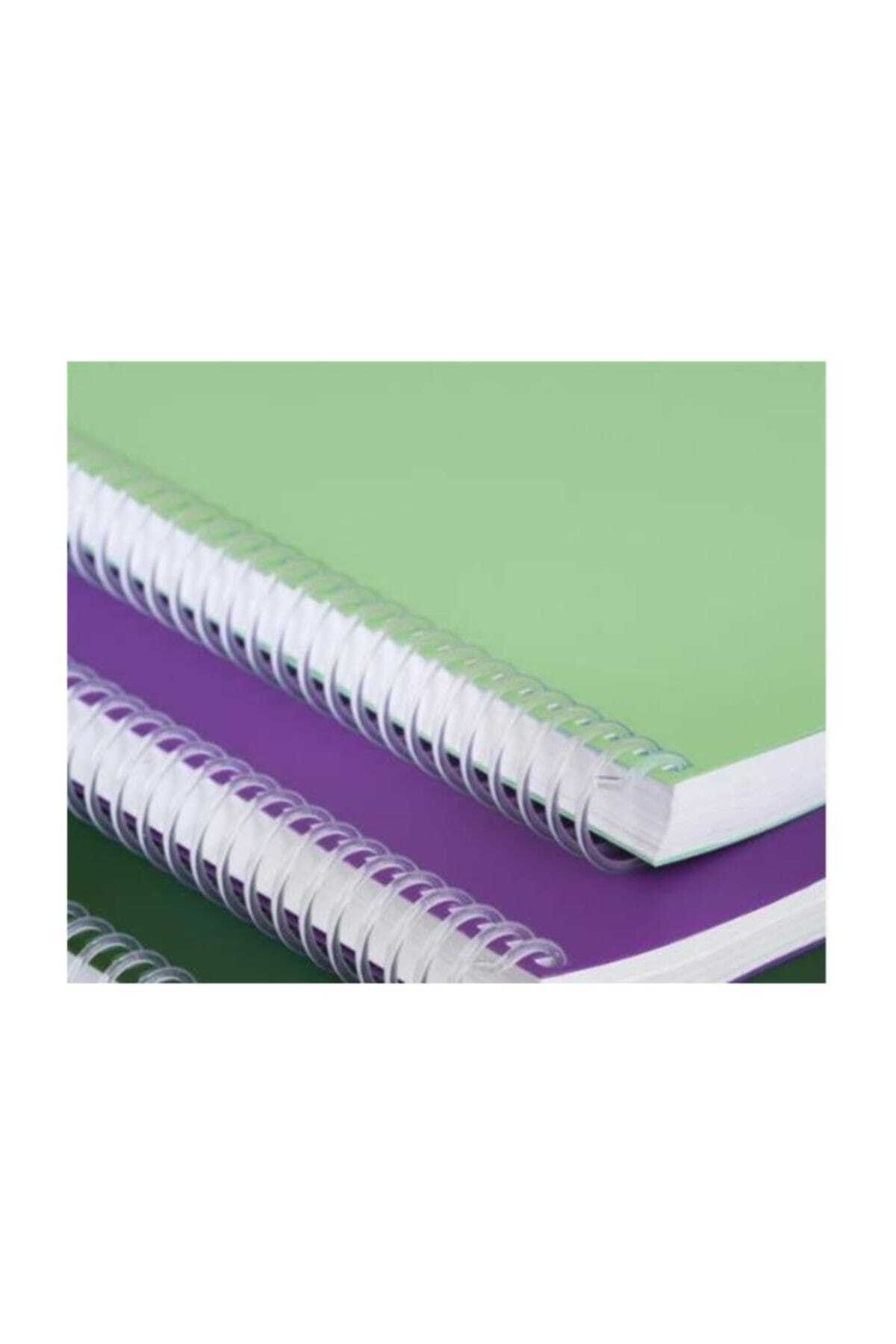 Mopak A4 72 Yaprak Spiralli- Plastik Kapak Defter Neon Cizgili