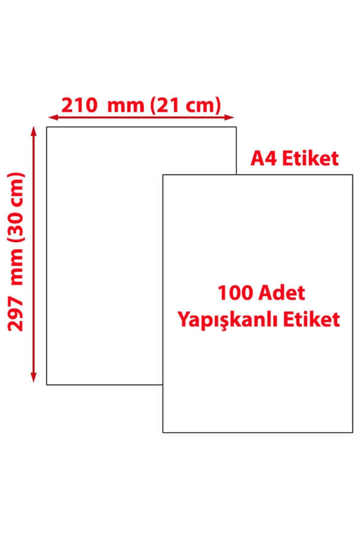 Mutluyol A4 Etiket 100 Tane A4 Yapişkanli Etiket A4 Lazer Etiket A4 Baskis