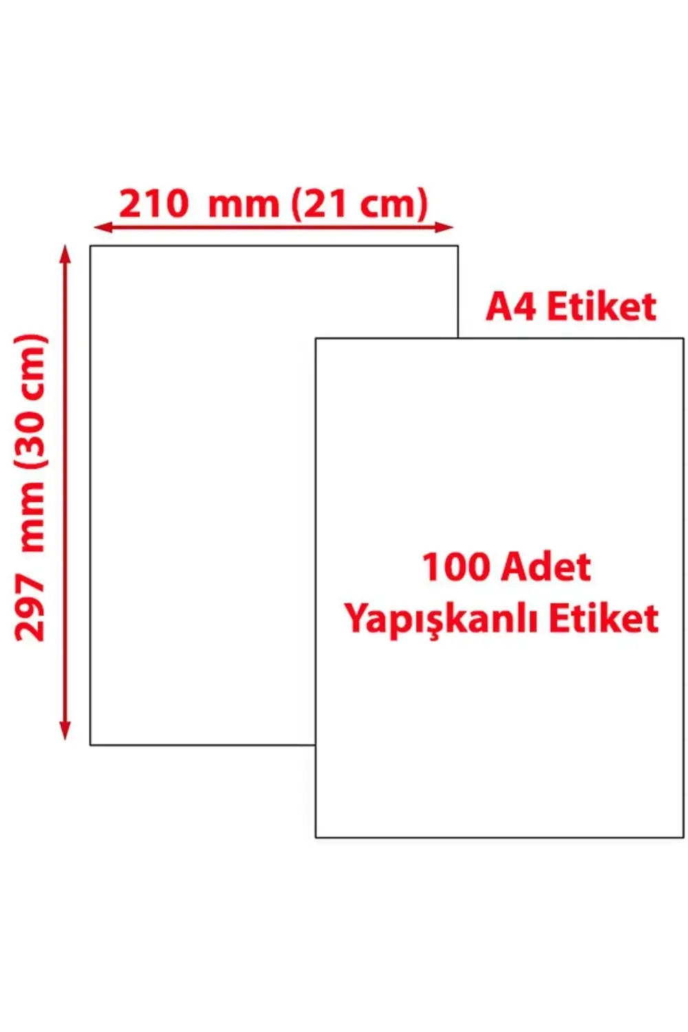 A4 Etiket 100 tane A4 Yapışkanlı Etiket A4 Lazer Etiket A4 Baskıs
