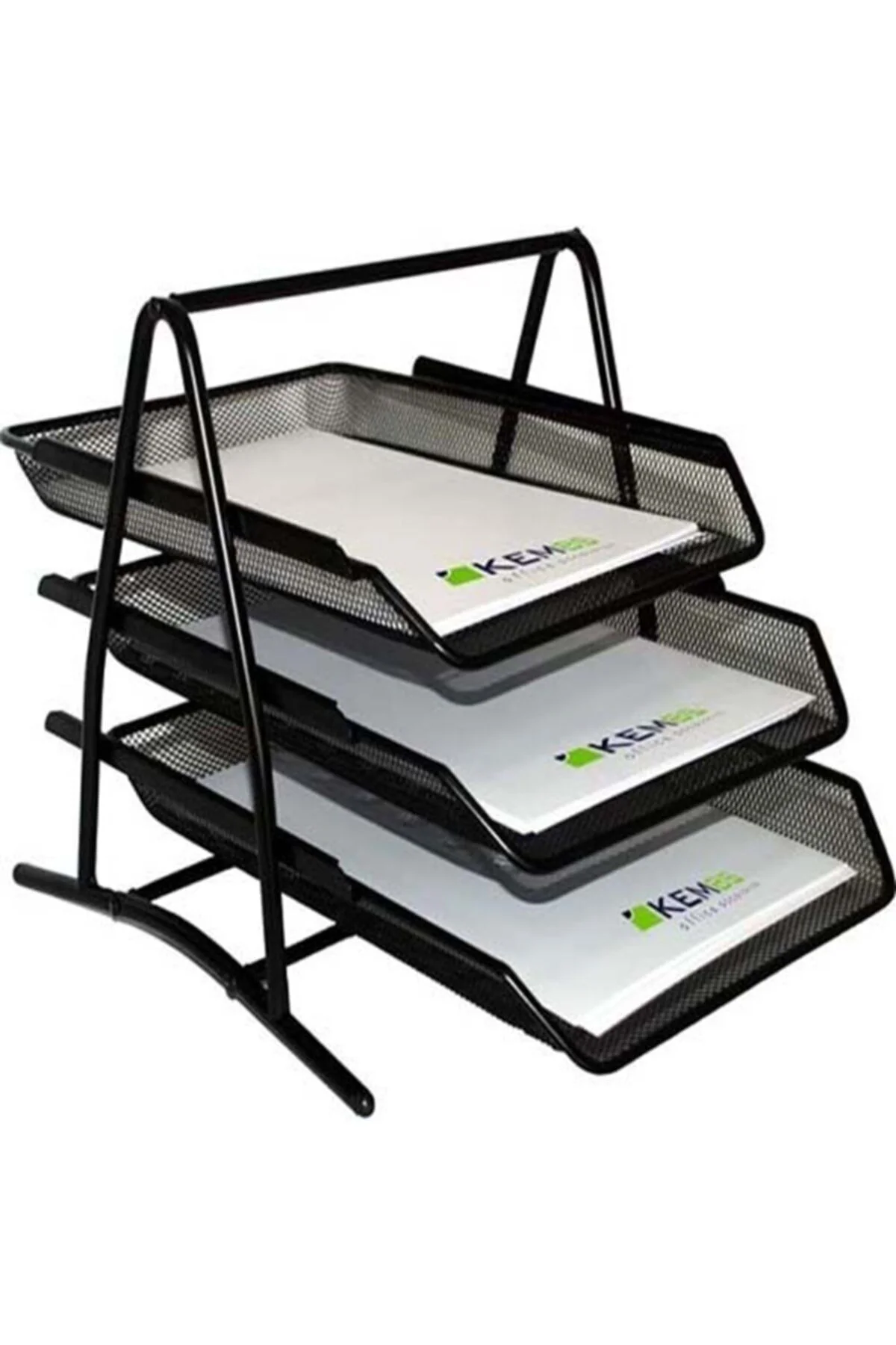 A4 Evrak Rafı Metal Üçlü Perfore 3'lü Set (kalemlik, Ataşlık) Küp