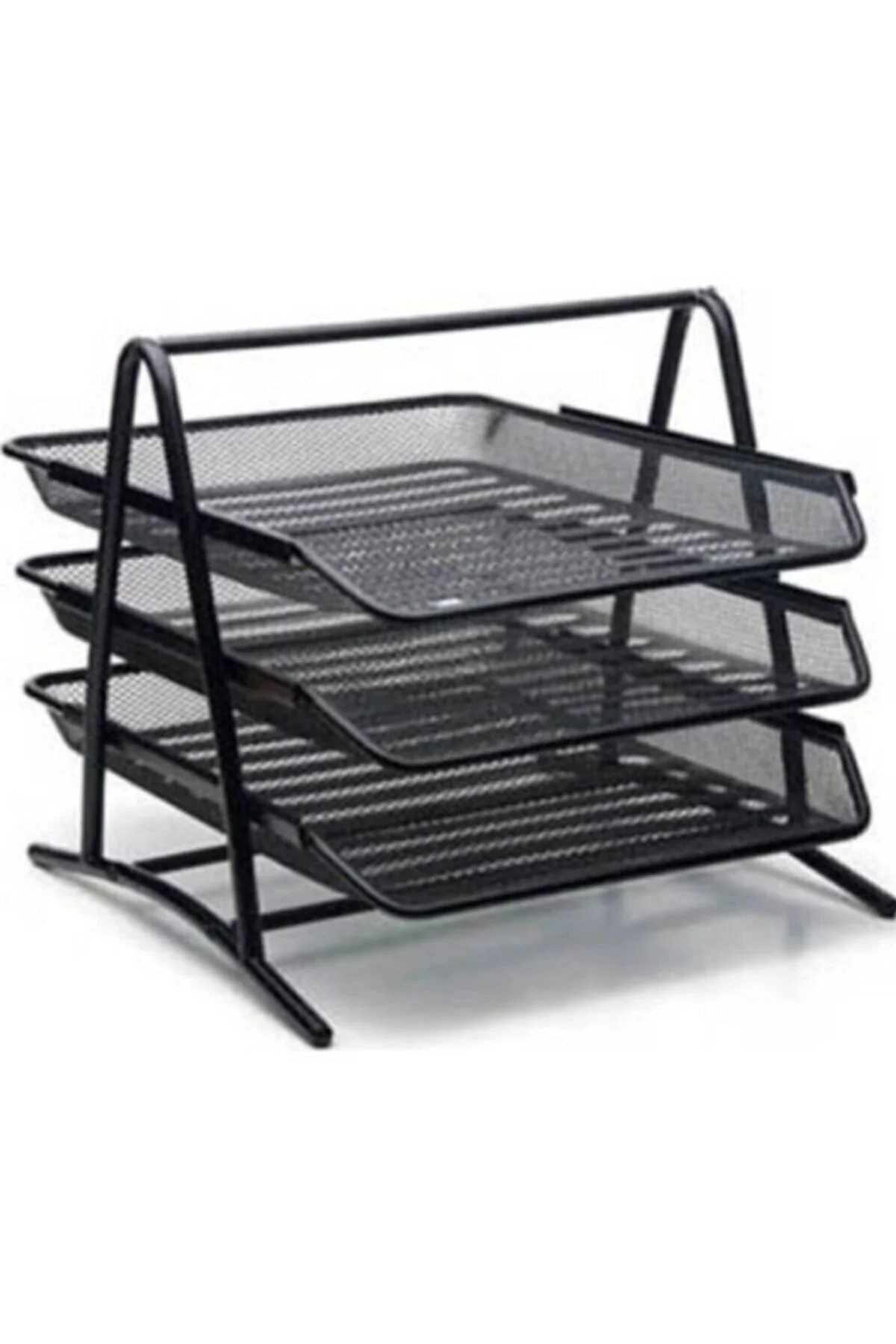 A4 Evrak Rafı Metal Üçlü Perfore 3'lü Set (kalemlik, Ataşlık)