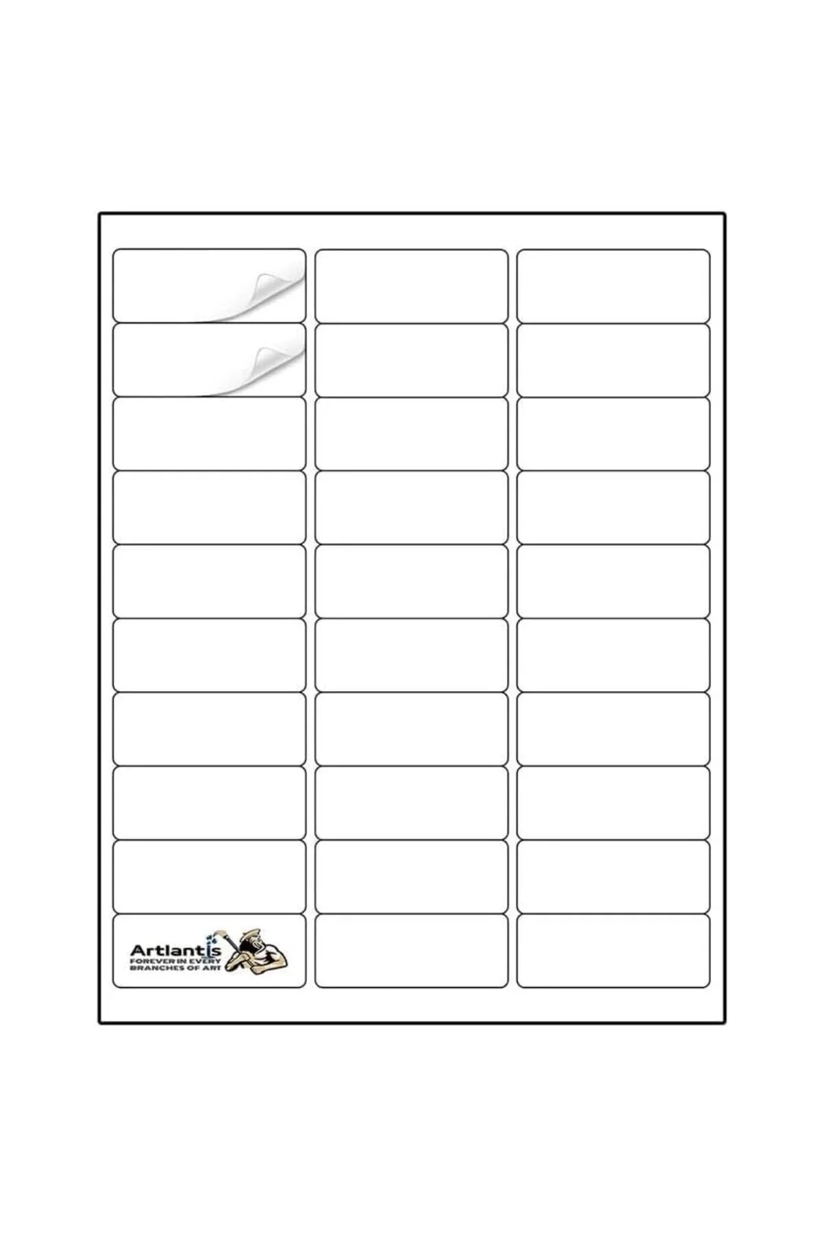 A4 Hazır Etiket 105x56 mm 10 Sayfa 1 Paket 10 lu Kendinden Yapışk