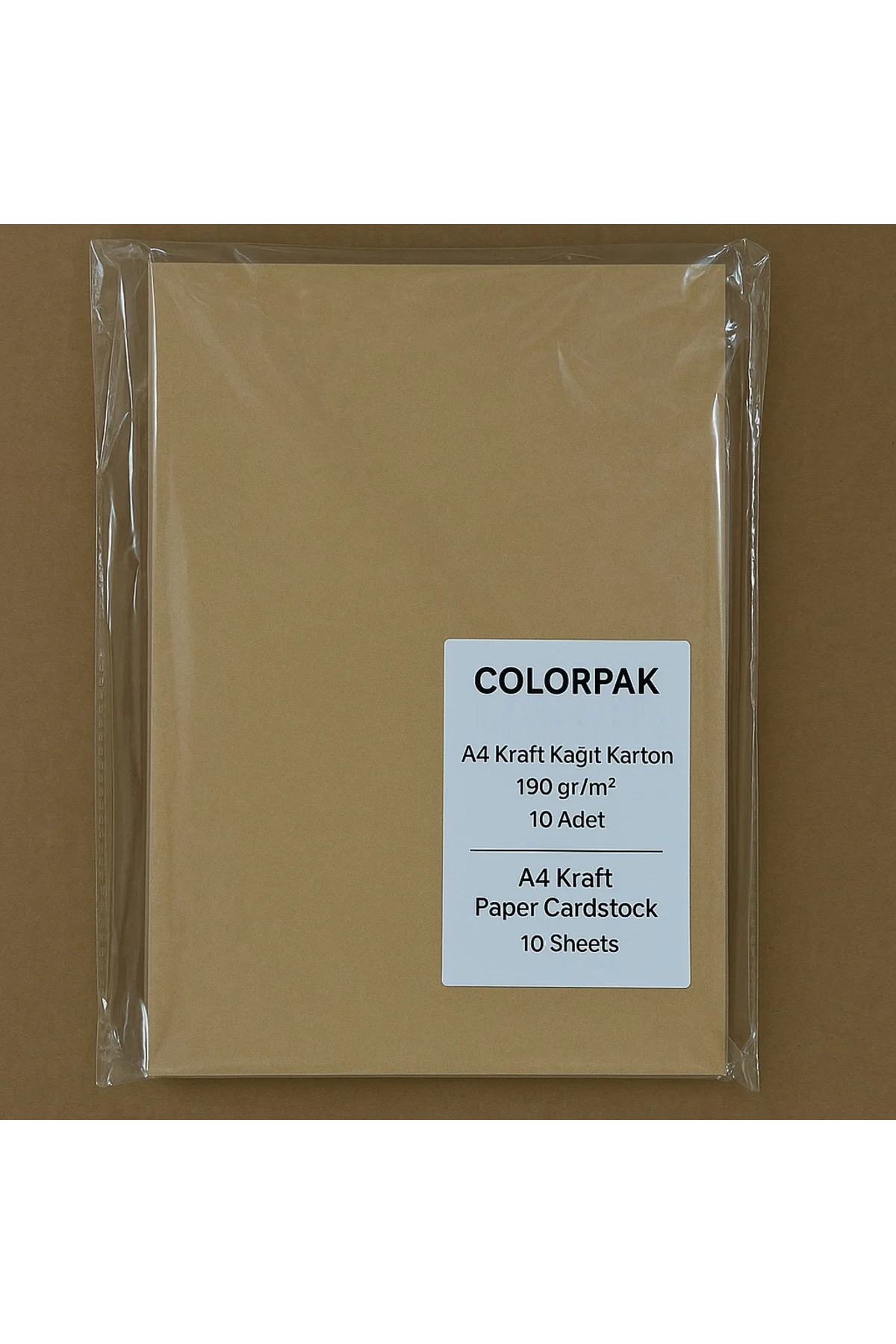 A4 Kraft Kağıt Karton (190 GR/M2) 10 Adet (21*29,7 CM)