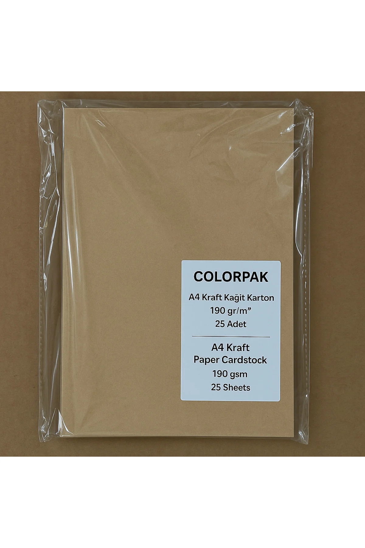 A4 Kraft Kağıt Karton (190 GR/M2) 25 Adet (21*29,7 CM)