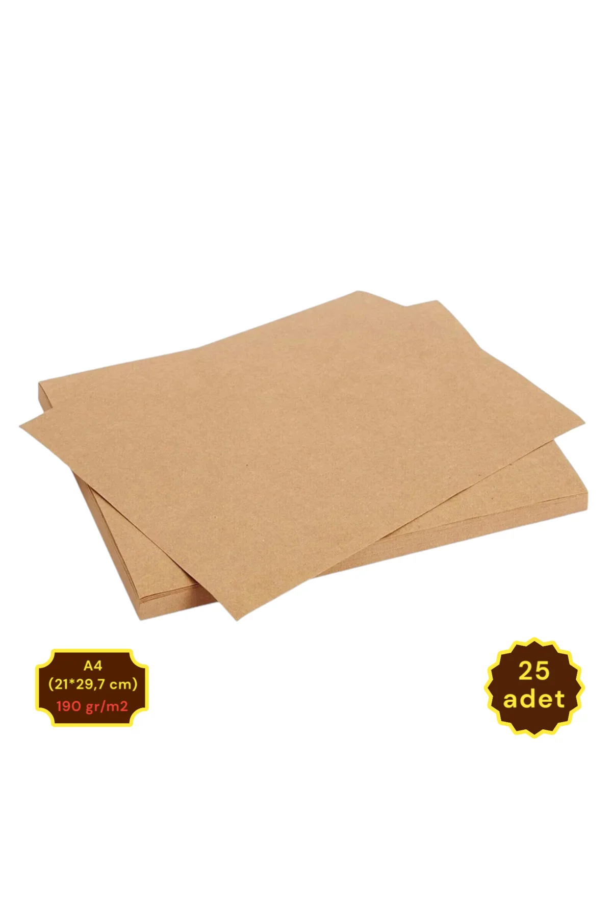A4 Kraft Kağıt Karton (190 GR/M2) 25 Adet (21*29,7 CM)