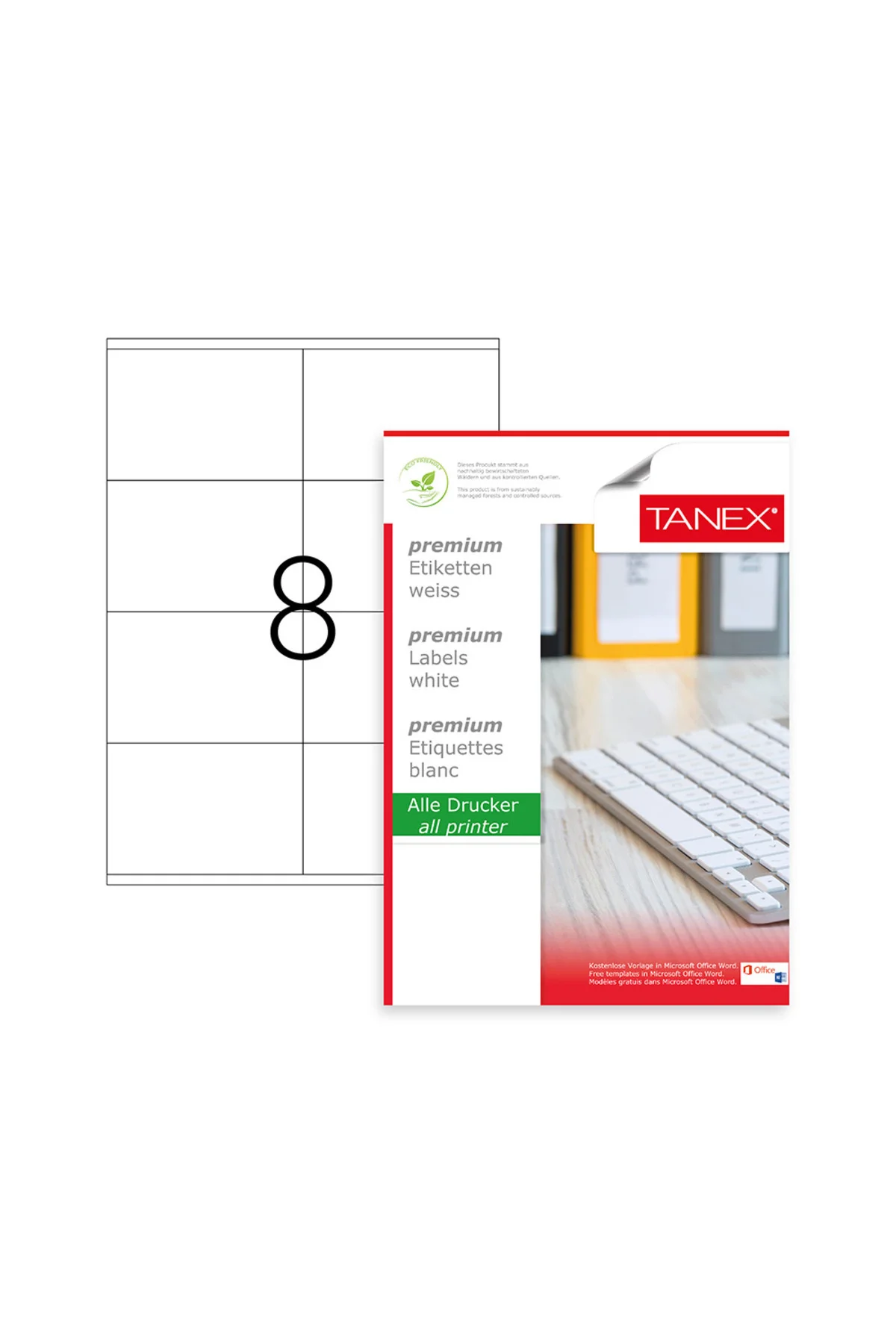 A4 Lazer Etiket, ölçü 105×72 Mm Tw 2408