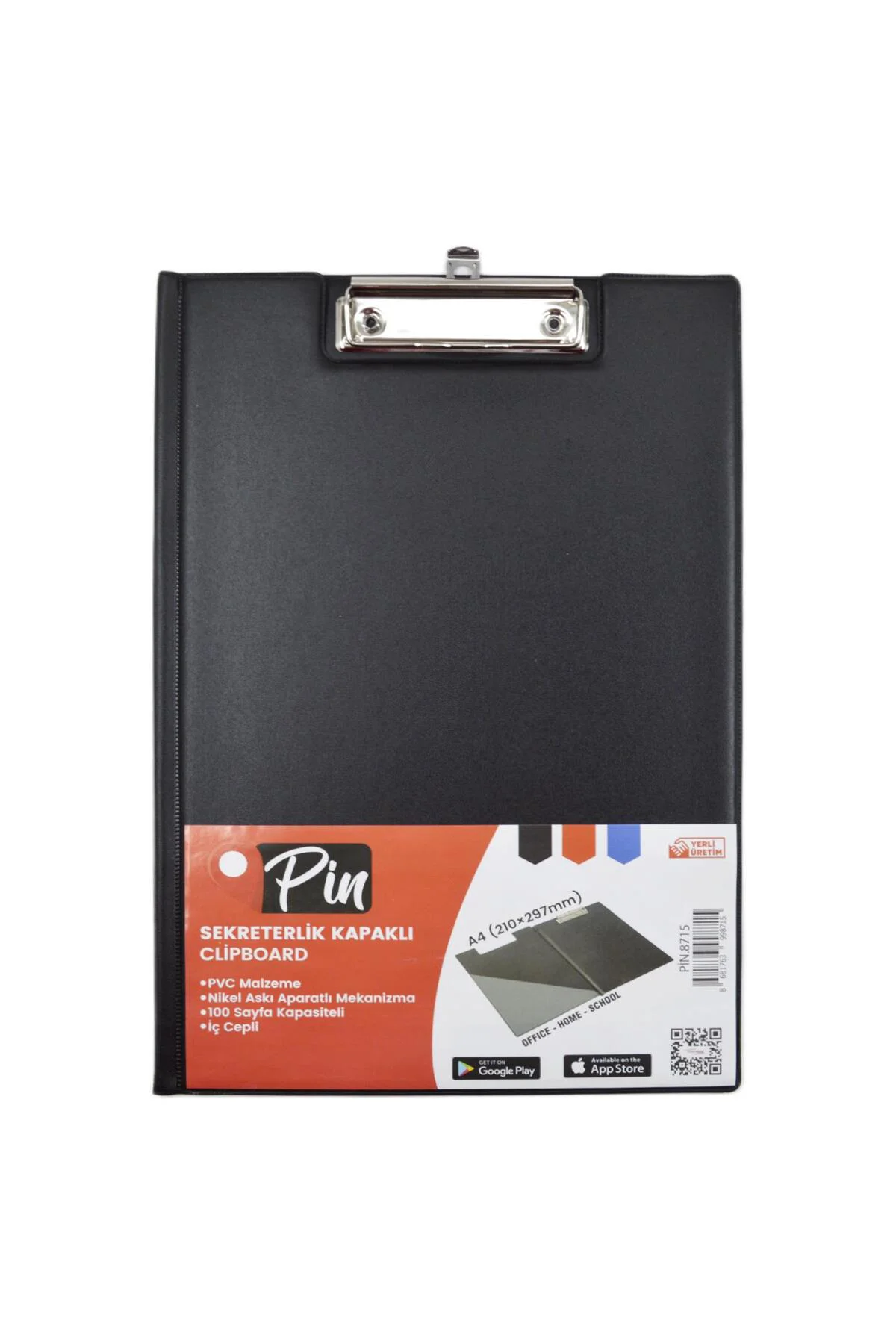 A4 Plastik Kapaklı Sekreterlik Siyah (8715)