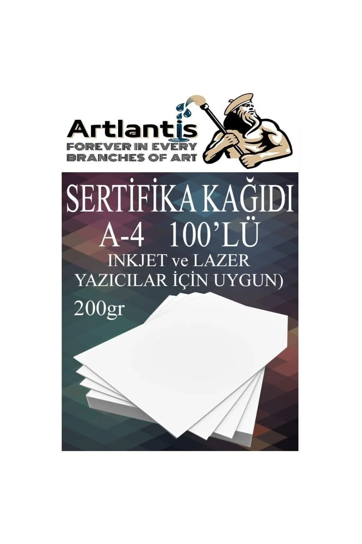 A4 Sertifika Kağıdı Kalın 100 Adet Gramajlı Fotokopi Kağıdı 200 g