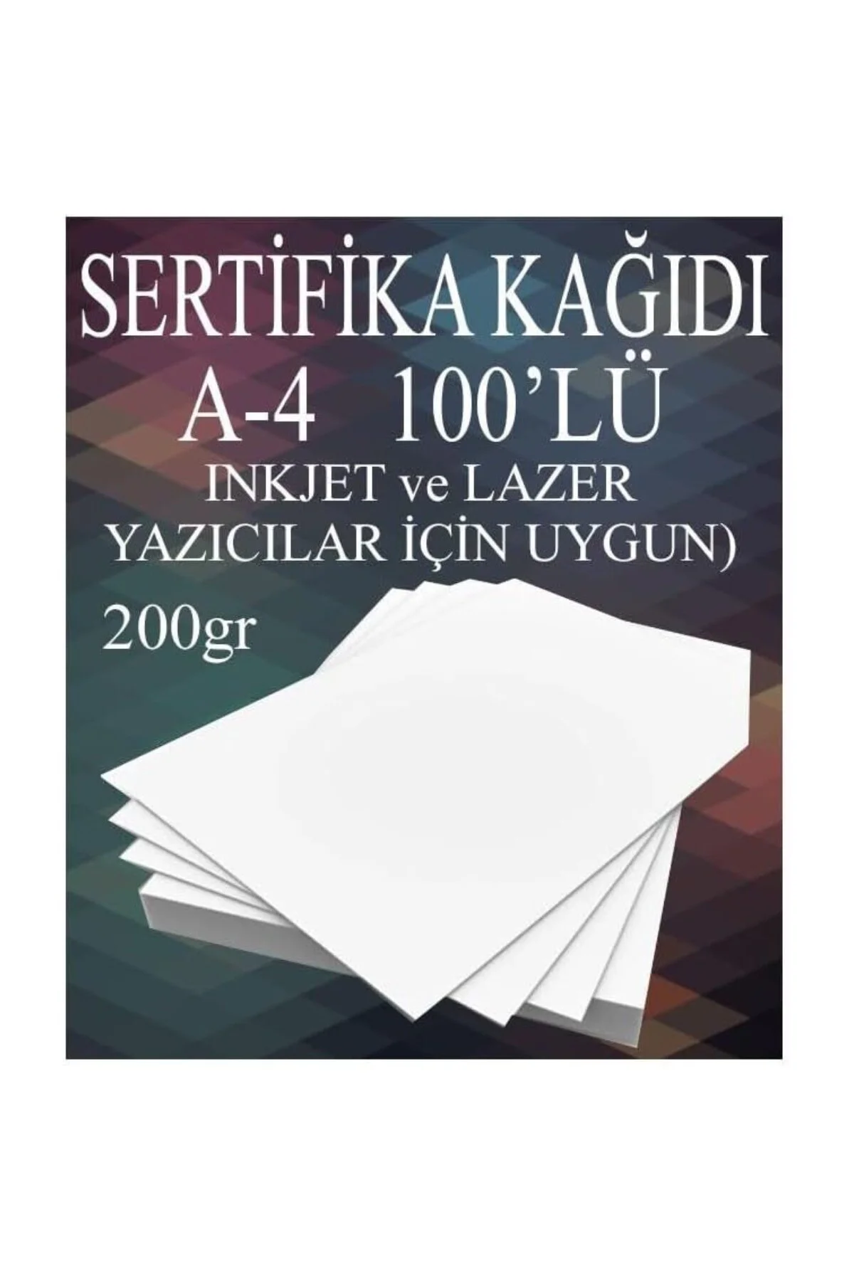 A4 Sertifika Kağıdı Kalın 100 Adet Gramajlı Fotokopi Kağıdı 200 g