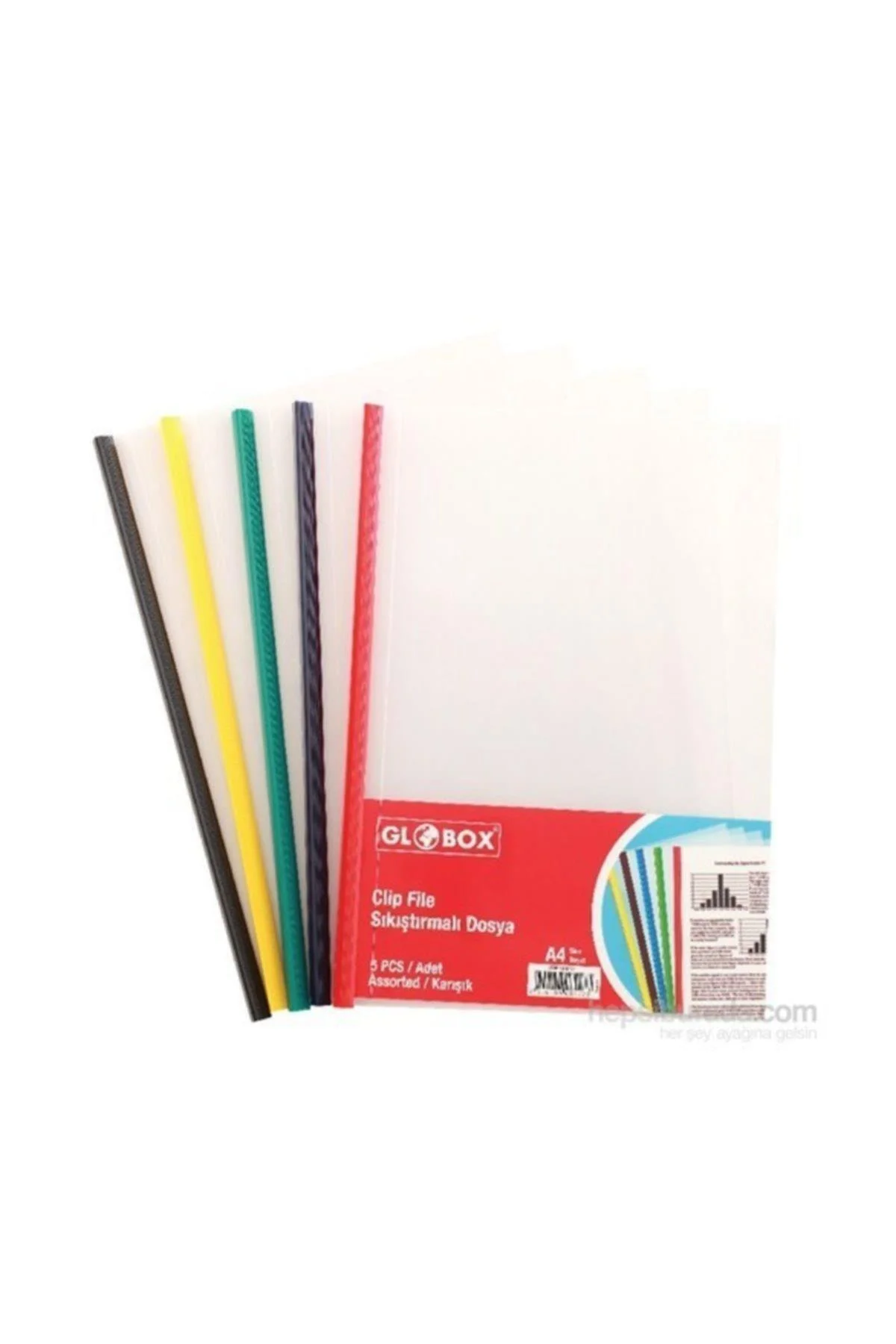 A4 Sıkıştırmalı Dosya Karışık Renk (5 Li Paket) 6427