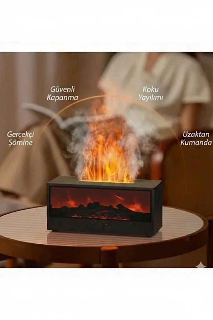 A4 Şömine Esintili Aromaterapi Difüzörü Ultrasonik Hava Nemlendici Fiyatı, Yorumları ve Özellikleri