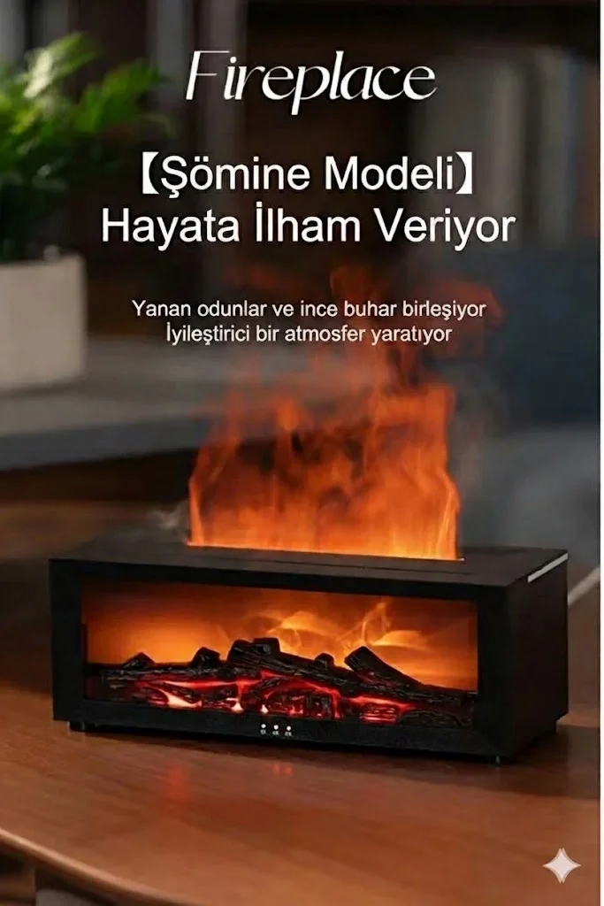 A4 Şömine Esintili Aromaterapi Difüzörü Ultrasonik Hava Nemlendici Fiyatı, Yorumları ve Özellikleri