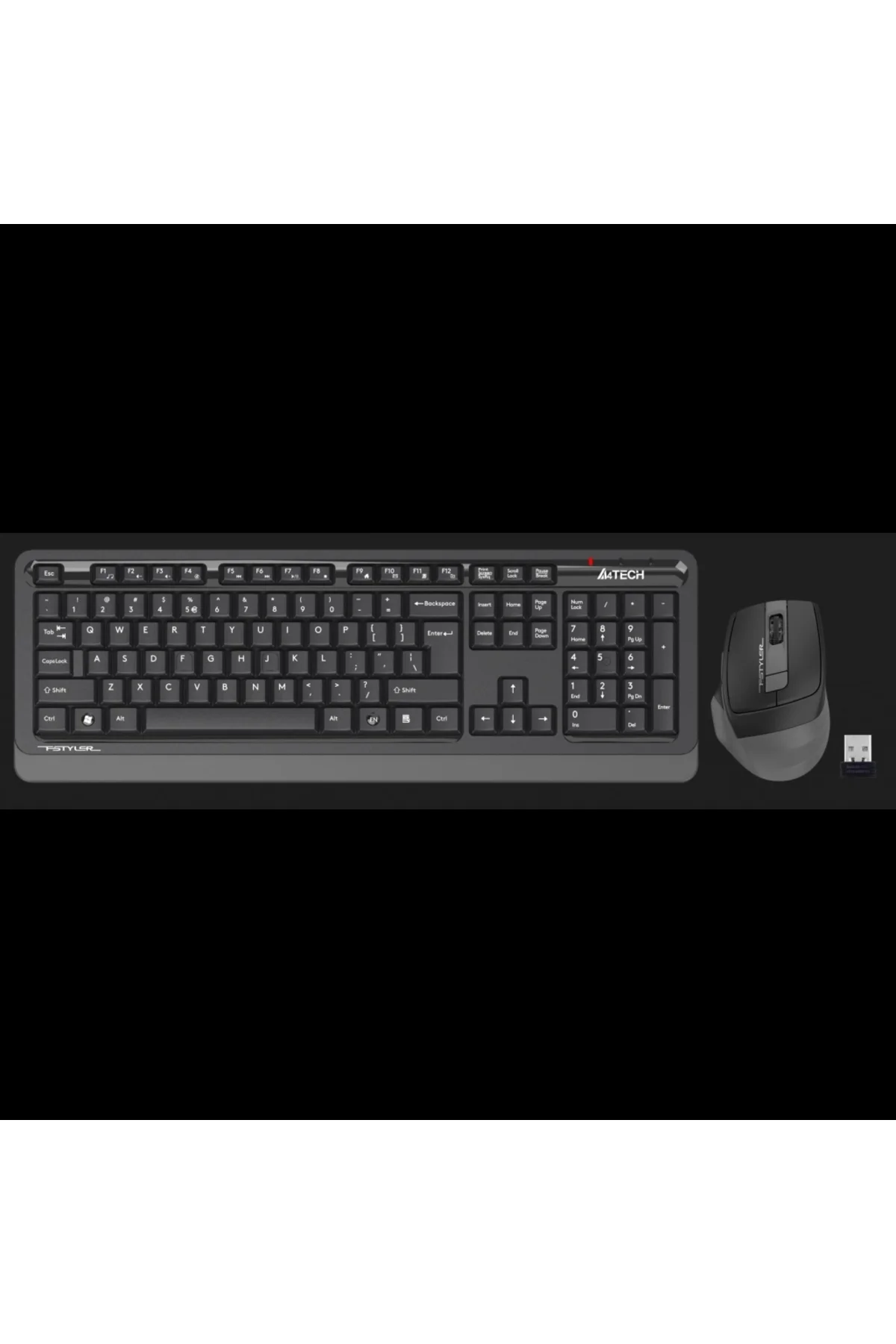 A4 TECH FG1035, Gri, FSTYLER, Türkçe Q, Kablosuz, Klavye Mouse Se