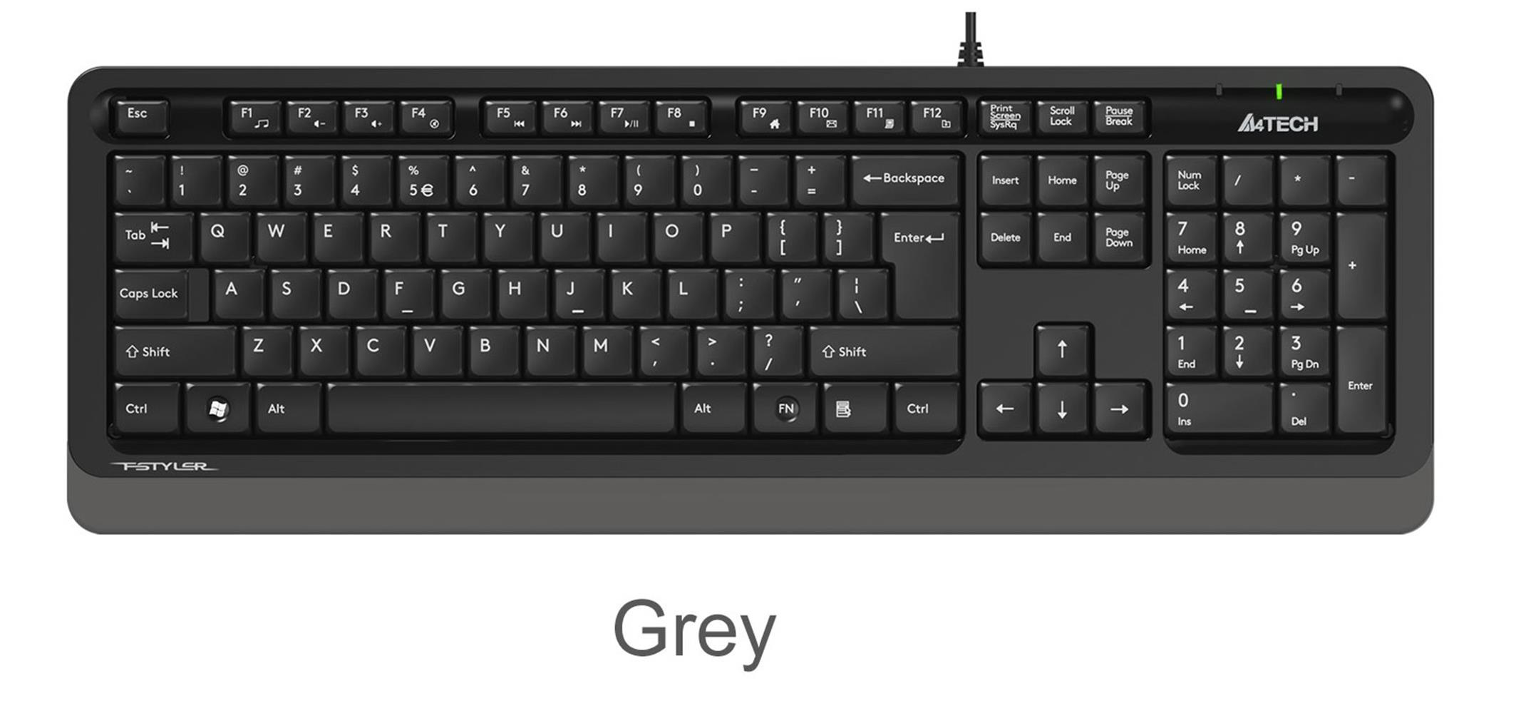 A4 Tech Fk10 Q Usb Fsytyler Gri Tr Fn-Multimedya Klavye