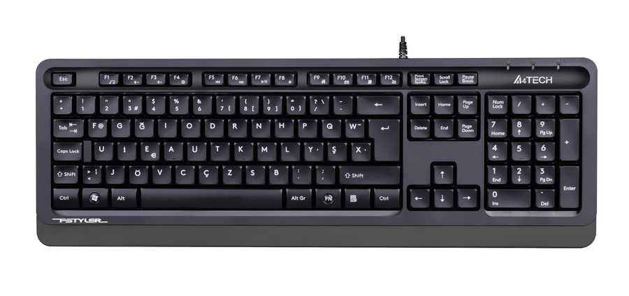 Tunçmatik A4 Tech Fk10 Usb Kablolu F Multimedia Klavye Gri