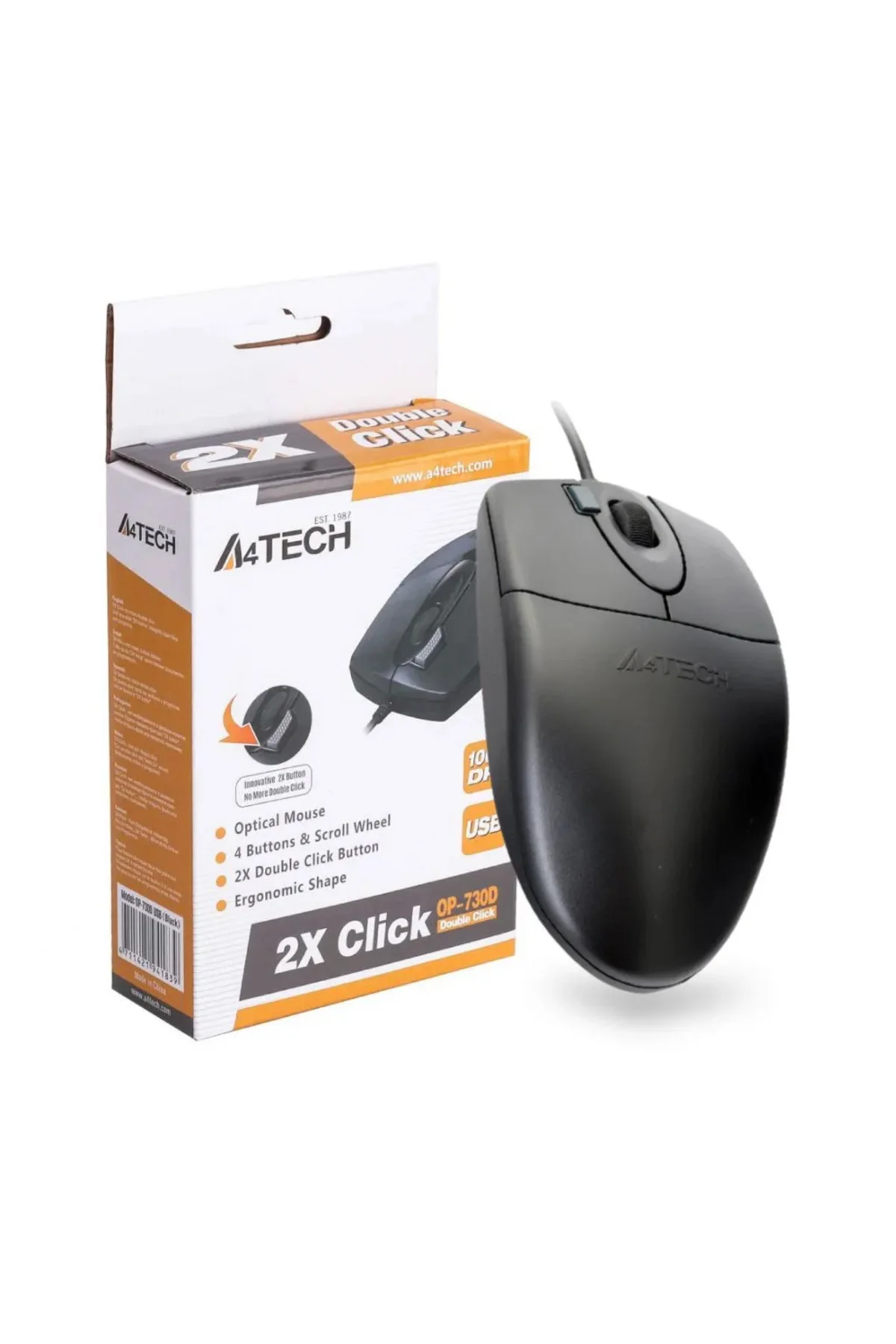 A4-TECH OP-620D 2X CLİCK USB OPTİK MOUSE SİYAH