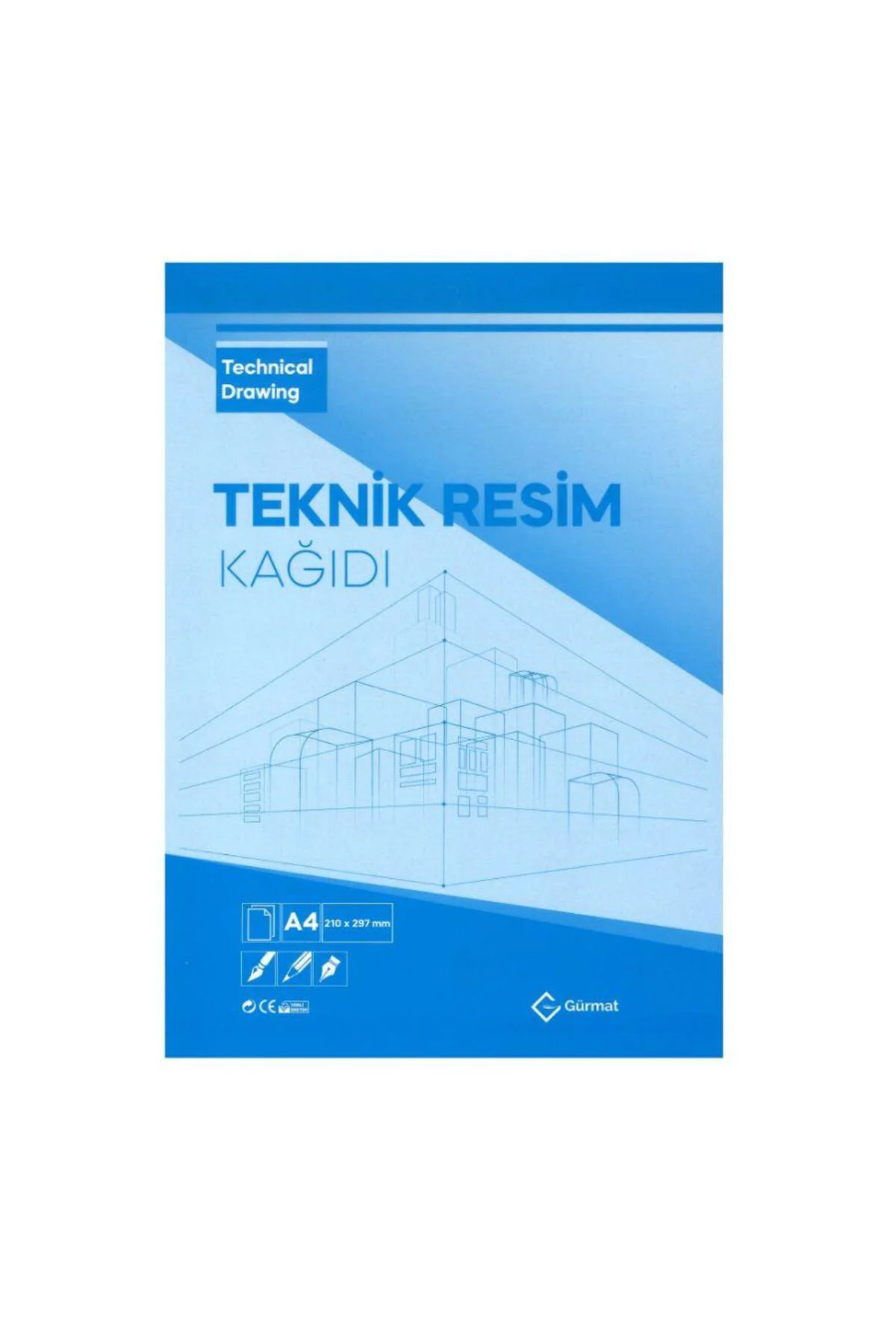 A4 Teknik Resim Defteri Dik 40 Yaprak Antetli A-4 Teknik Resim De