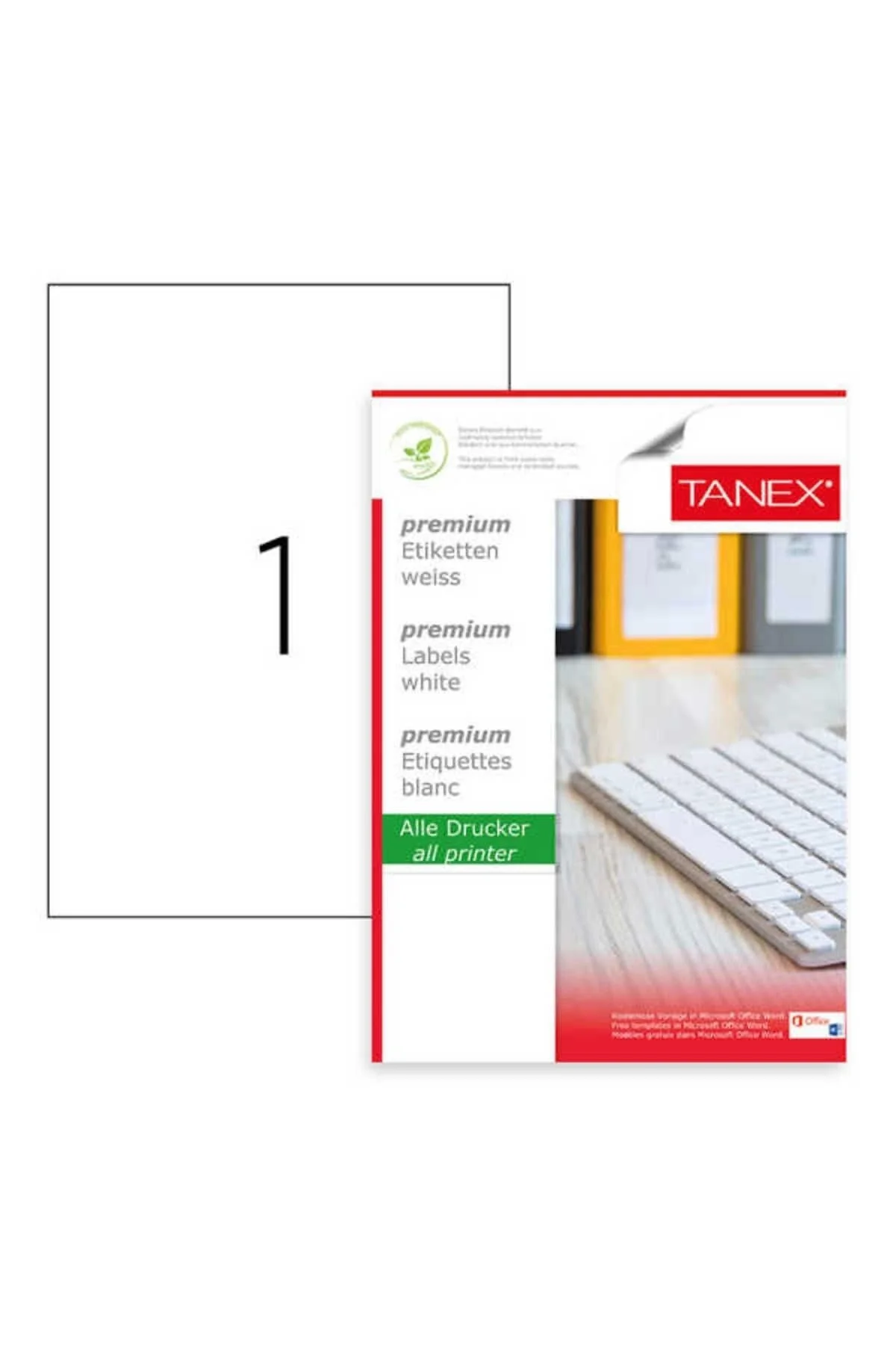 A4 Tw-2000 Lazer Etiket, Standart Ölçü 210×297 Mm