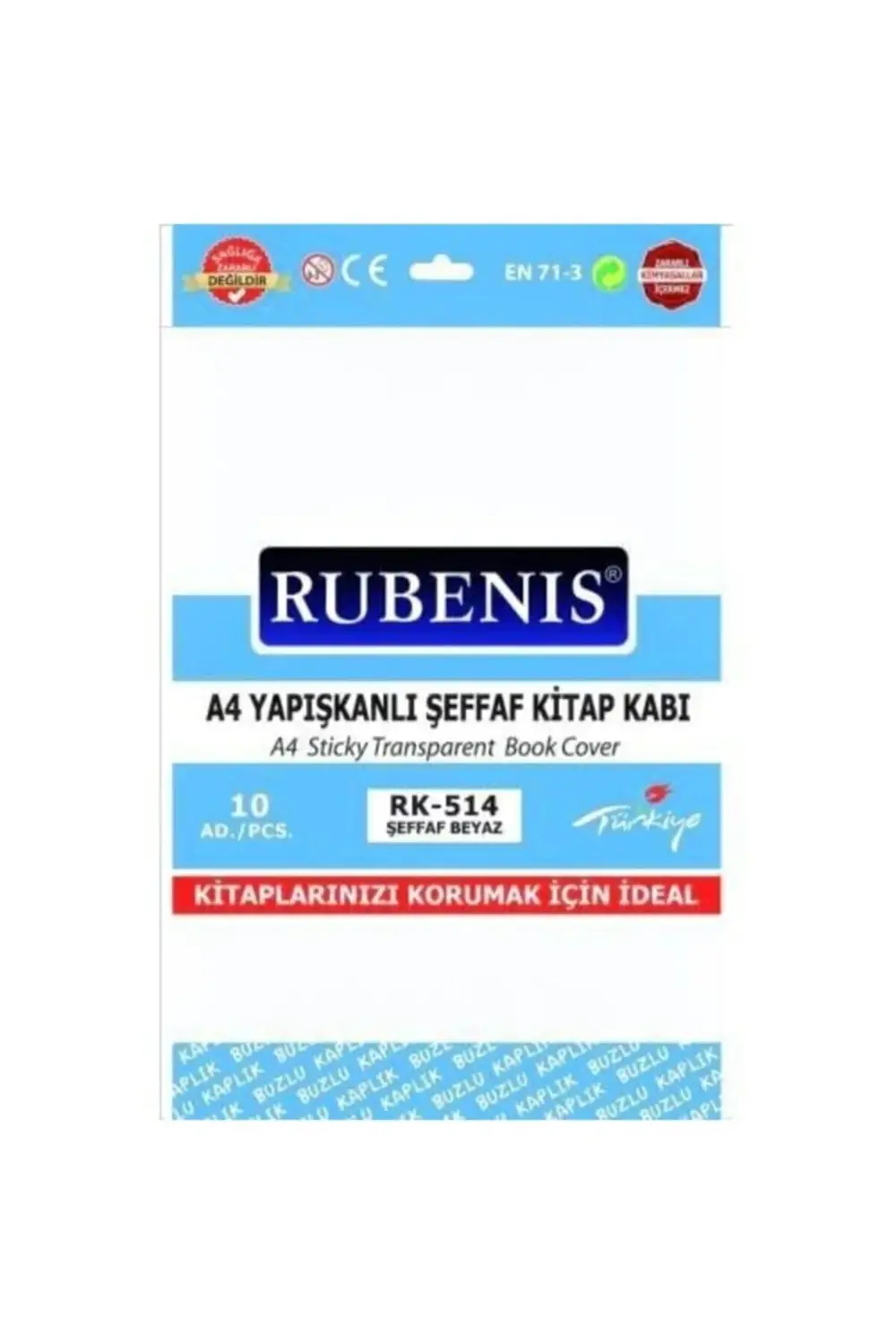 A4 Yapışkanlı Şeffaf Kitap/defter Kabı 10 Adet Kampanyalı